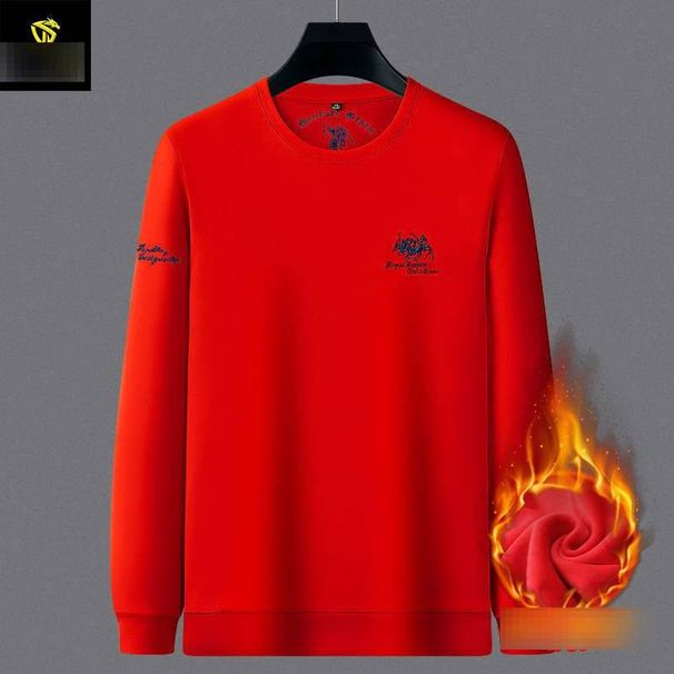 Men's Heavyweight Silver Fox Fleece Sweatshirt – Winter-Ready Crewneck Pullover With Thermal Lining (6628 Plus Velvet, Sizes 48-58)_viptrois.com
