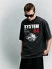 Tech Globe System Heavyweight Washed Graphic T-Shirt Men's Oversized Streetwear Tee_viptrois.com