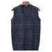Men's Slim Fit Knit Vest For Autumn Winter - Breathable Polyester Sleeveless Pullover With V-Neck - Solid/Striped/Checkered Patterns_viptrois.com