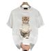 Men's Clothing Heavy cotton short sleeved T shirt casual trend men and women summer white round neck top versatile men's half sleeve_viptrois.com