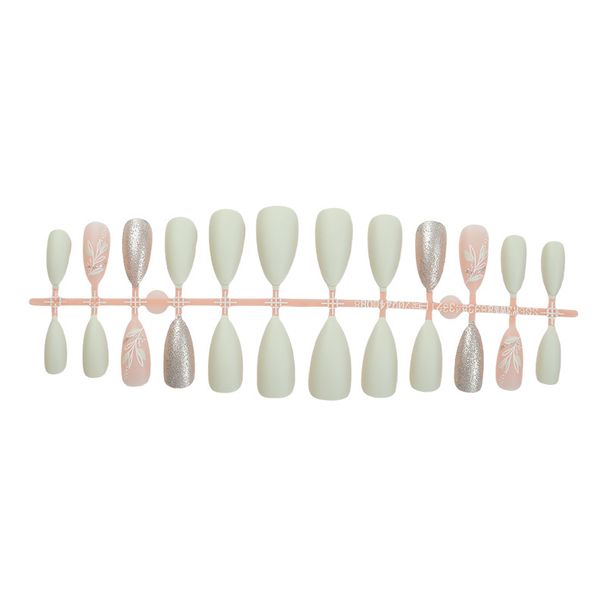European And American Gold Leaf Nail Patches Wearable Nail Glitter Gradient Ins Nail Art Pieces Removable False Nails_viptrois.com