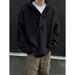 Hooded Knitted Men's Autumn/Winter Loose Sweater With Half Open Button_viptrois.com