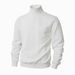 Men's Jacquard Knit Sweater – High-Neck Winter Pullover, Oversized Fit, Machine-Washable Polyester (White/Light Gray/Black/Orange/ S-XXXL)_viptrois.com