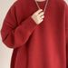 Solid color pullover sweater men's autumn new style simple and versatile loose round neck knitted sweater casual top_viptrois.com