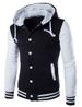 Loom Cross-Border Source European And American Hooded Baseball Shirt Men's Slim Fit Cardigan Short Fleece Sweatshirt W869_viptrois.com