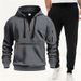 Men's Zip-Up Hoodie Set With Utility Pockets & Detachable Straps – Winter Streetwear Joggers & Jacket (S-3XL, 92% Polyester, Unisex Athleisure)_viptrois.com