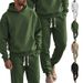 Men's Casual Hooded Sweatshirt & Jogger Set, Loose Fit Pullover With Jacquard Design, Plus Size Athletic Lounge Wear For Spring Autumn_viptrois.com