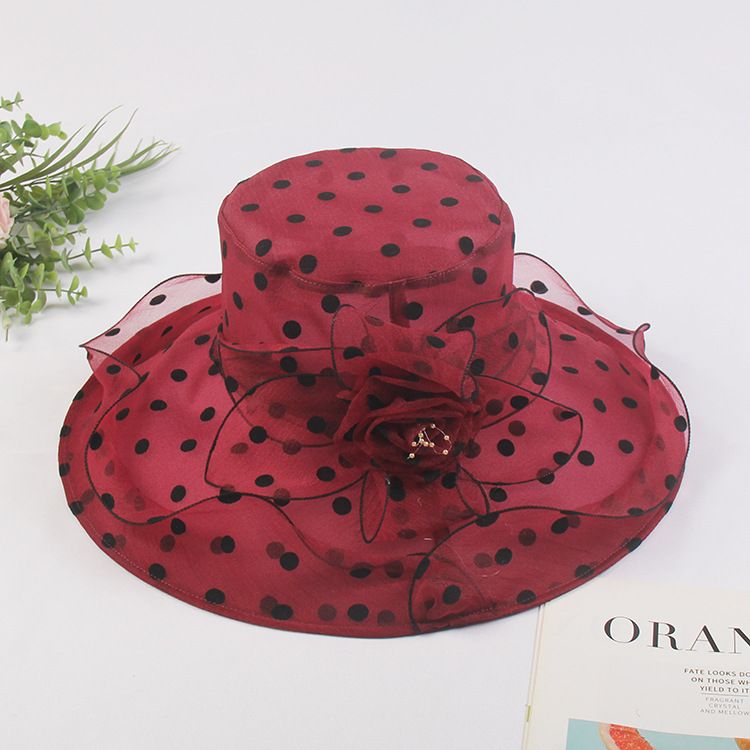 New Eugenia Edge Beach Wave Dot Flower Sunshade Children's Mesh Thin Summer Sunscreen Sun Hat_viptrois.com