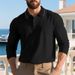 Men's Autumn Collar Polo Shirt - Breathable Pique Knit Long Sleeve Golf & Casual Wear With Contrast Trim (S-XXXL, 6 Colors)_viptrois.com