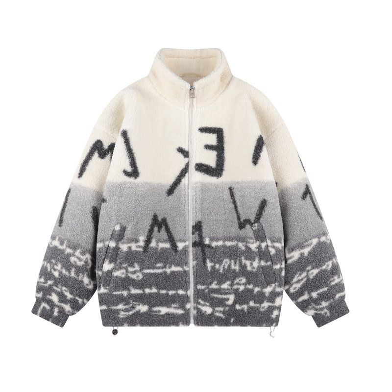 Men's Clothing Polar Fleece Jacket Men Autumn and Winter Trend Thickened Stand Collar Casual Jacket Trendy Lamb Plush Winter Tops_viptrois.com