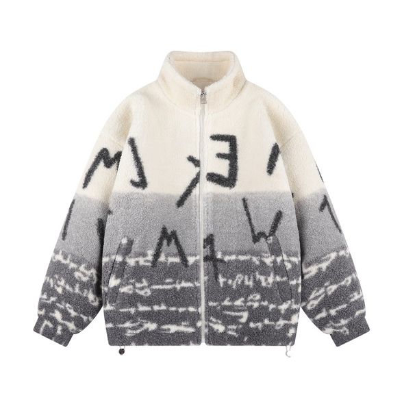 Men's Clothing Polar Fleece Jacket Men Autumn and Winter Trend Thickened Stand Collar Casual Jacket Trendy Lamb Plush Winter Tops_viptrois.com