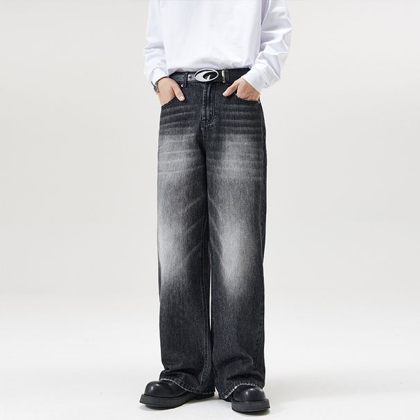 Women's Clothing Four Seasons Running Style A Type Straight Jeans Men's Fashion Brand Loose Wide Leg Mopping Long Pants_viptrois.com