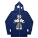 Hoodie Sweatshirt Gothic High Street Full Zipper Oversized Unisex Streetwear Y2 Jacket_viptrois.com