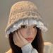 Korean Lazy Style Lace Knitted Fisherman's Women's Autumn/Winter Versatile Warm Pot Show Face Small Woolen Hat_viptrois.com