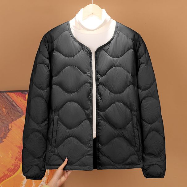 Lightweight Collaless Loose Down Jacket Fo Men 2025 Autumn Winte New Fashionable Wam Round Neck Thickened Inne_viptrois.com