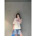 Women's clothing 2023 new Marni blue graffiti print loose short sleeved t-shirt women's summer slim niche top_viptrois.com