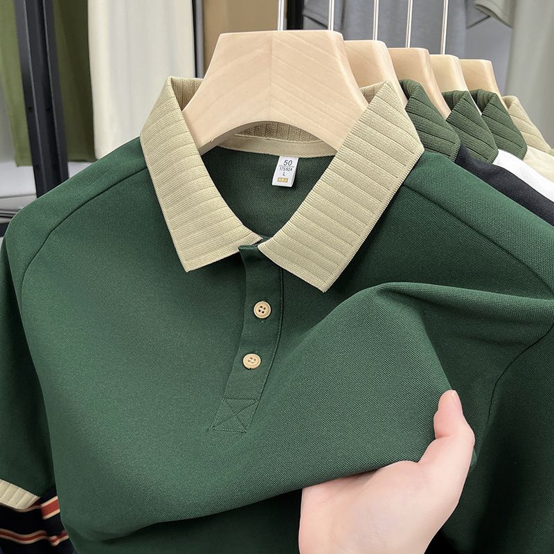 Men's Clothing New Fashion Casual Simple Lapel Men's T Shirt_viptrois.com