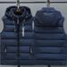 Men's Winter Hooded Padded Vest - Lightweight Quilted Jacket For Work & Casual Wear, Custom Logo Printing (Black, Grey, Red, Navy Blue)_viptrois.com