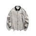 Men's Clothing Washed Work Jacket Color Blocked Vintage Washed Work Jacket – Distressed Cotton Overshirt With Contrast Collar For Urban Explorers_viptrois.com