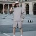 Men's Athletic Lounge Set – Minimalist Cotton-Blend T-Shirt & Mid-Thigh Shorts 2-Piece Outfit (S-XXXL, 5 Neutral Colors)_viptrois.com