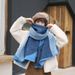 Women's Scarves Blue Semicircle Geometric Color Matching Student Imitation Cashmere Thick Scarf Autumn And Winter Women's Large Shawl Dual Purpose_viptrois.com