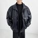 Men's Clothing Retro Motorcycle Leather Jacket PU Leather Thickened Short Spring And Autumn High End Trendy Brand Pilot Jacket_viptrois.com