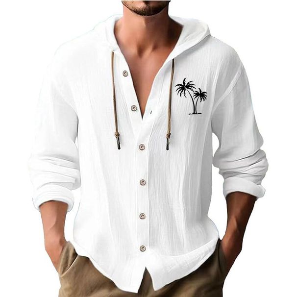 Men's Clothing Spring And Autumn New Long Sleeved T Shirt High Quality Cotton And Linen Casual Men's Hooded Cardigan Loose Fashion Hoodie White_viptrois.com