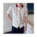 Men's Clothing Casual Striped Polo Shirt Men's Summer Business Lapel Slim Fit Top Gentleman Thin Knitted Striped Short Sleeved T Shirt_viptrois.com
