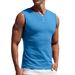 Men's Sleeveless Casual Sports Basic Short Sleeve Lightweight T-Shirt Vest New Arrival_viptrois.com