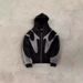 Gothic Y2K Streetwear Hooded Zip-Up Jacket - Oversized Unisex Harajuku Style Pullover With Patchwork Design (Black, Grey, Blue, Green)_viptrois.com