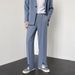 Men's High Street Style Split Hem Dress Pants Fashionable Versatile Straight Leg Floor Length Loose Drape Hong Kong Style_viptrois.com