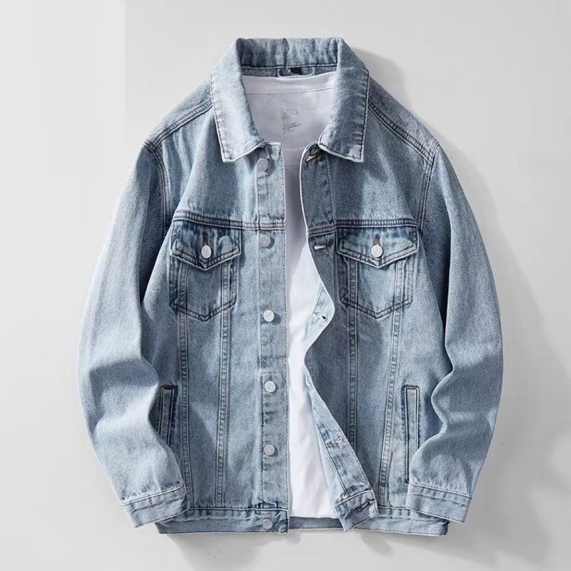 Men's Clothing High Street Denim Jacket For Men, Cool Spring And Autumn Casual Tops, Retro Hong Kong Style, Versatile Washed Jacket_viptrois.com