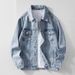 Men's Clothing High Street Denim Jacket For Men, Cool Spring And Autumn Casual Tops, Retro Hong Kong Style, Versatile Washed Jacket_viptrois.com