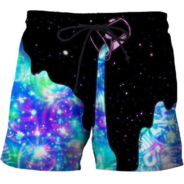 Men's Color Flame Print Dry Beach Shorts Printed Side Pockets Casual Shorts_viptrois.com