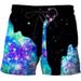 Men's Color Flame Print Dry Beach Shorts Printed Side Pockets Casual Shorts_viptrois.com