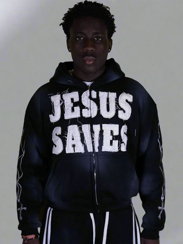 Unisex Oversized Hoodie With Urban Lettering Print, Streetwear Pullover For Men And Women, Comfortable Cotton Blend Fleece_viptrois.com