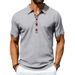 Men's Navajo Color Block Polo Shirt – Breathable Cotton Blend, Trendy Collared Short Sleeve Casual Top_viptrois.com