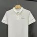 Men's Luxury Casual Polo Shirt Short Sleeve Turn Down Collar Loose Fit Summer Top Trendy Fashion High Street Embroidery_viptrois.com