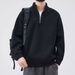 Pure Half-Zip Sweatshirt For Men, Spring And Autumn, American Style, Trendy Brand, Loose Fit, Base Layer, Stand Collar,_viptrois.com