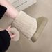2024 winter new cross border thick soled sleeve short tube plush snow boots women's mid tube splicing foreign trade 42 size boots_viptrois.com