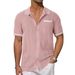 Men's Clothing Fashion Summer Casual Shirt Short Sleeved Suit Collar Hollow Breathable Cardigan_viptrois.com