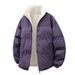 Men's Clothing Reversible Fleece-Lined Jacket Winter Warm Double-Sided Coat With Stand Collar, Zipper Closure, Loose Fit, Unisex Fashion Outerwear_viptrois.com