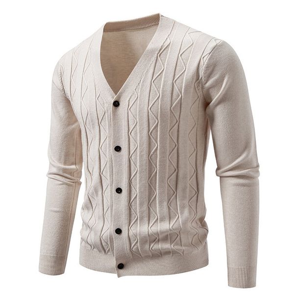 Pure Cross-Border Trade New Casual Cardigan Jacket Fashion Twisted Trendy Men's Knitted Sweater_viptrois.com