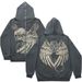 Hoodie Sweatshirt Gothic High Street Full Zipper Oversized Unisex Streetwear Y2 Jacket_viptrois.com