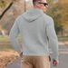 Men's Clothing Foreign Trade New European Size Men's Casual Pullover Jacquard Sweatshirt Plaid Hooded Large Pocket Sweatshirt_viptrois.com