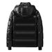 Black And Gold Short Hooded Down Jacket For Both Men And Women, Thick And Warm Men's Couple Coat, Winter Outdoor Bread Jacket_viptrois.com