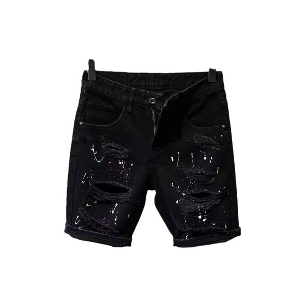 Men's Retro Washed Denim Shorts Summer Casual Loose Fit Mid Waist Vintage High Street Style Old Blue_viptrois.com