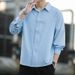 Men's Clothing Spring And Summer Men's Solid Color Shirts Loose Business Casual Youth Tops Handsome Thin Long Sleeved Shirt Jacket Trendy_viptrois.com