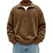 Men's Half-Zip Sweatshirt - Winter Long-Sleeve Cotton Pullover With Stand Collar (S-5XL, 400GSM, 12 Colors)_viptrois.com