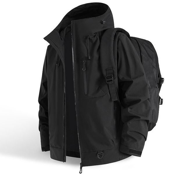 Men's Clothing New Style Windbreaker Three Proof Outdoor Mountaineering Jacket Men And Women Loose Casual Hooded Jacket Couple Wear_viptrois.com